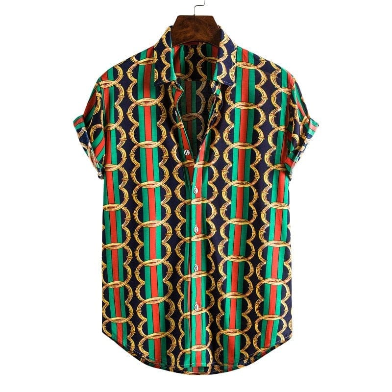 Men's Short Sleeve Hawaiian Social Shirt Classic Elegant Style