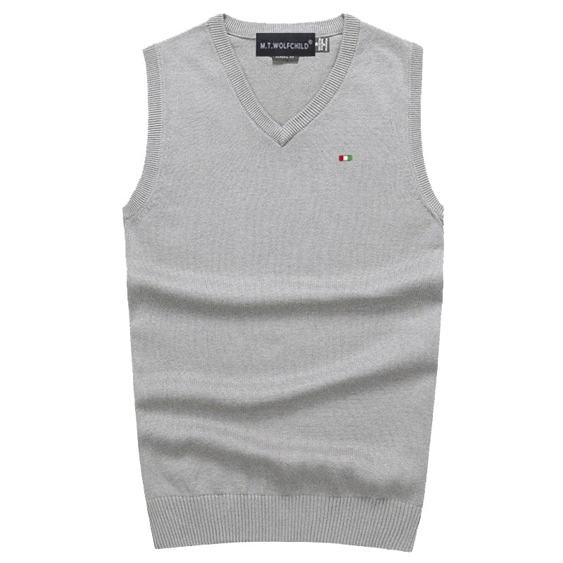 Men's Cotton Casual Sleeveless Knitted Vest Pullover