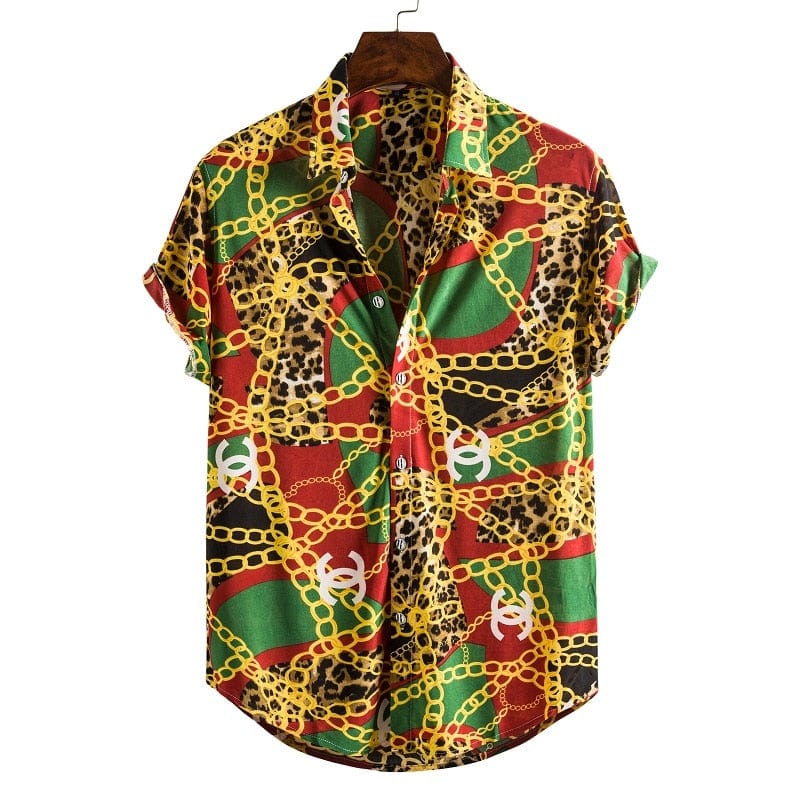 Men's Short Sleeve Hawaiian Social Shirt Classic Elegant Style