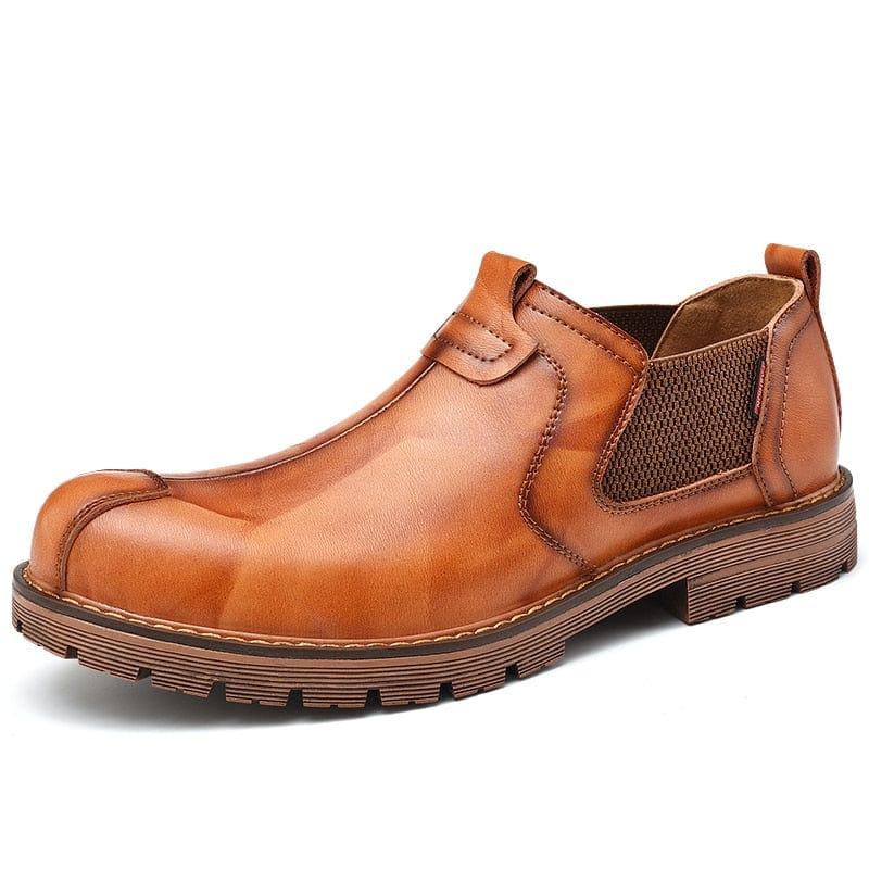 Men's Slip-On Split Leather Chelsea Ankle Boots