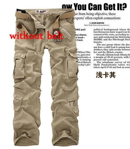 Men's Camouflage Cargo Trousers, Straight Fit Cotton