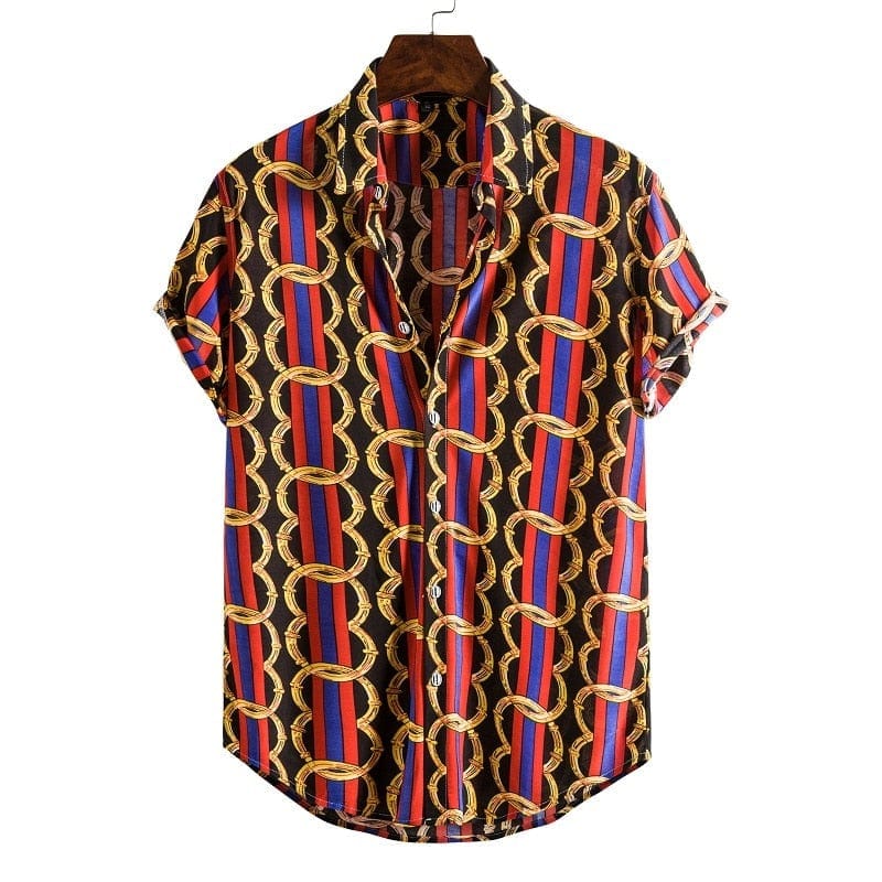 Men's Short Sleeve Hawaiian Social Shirt Classic Elegant Style