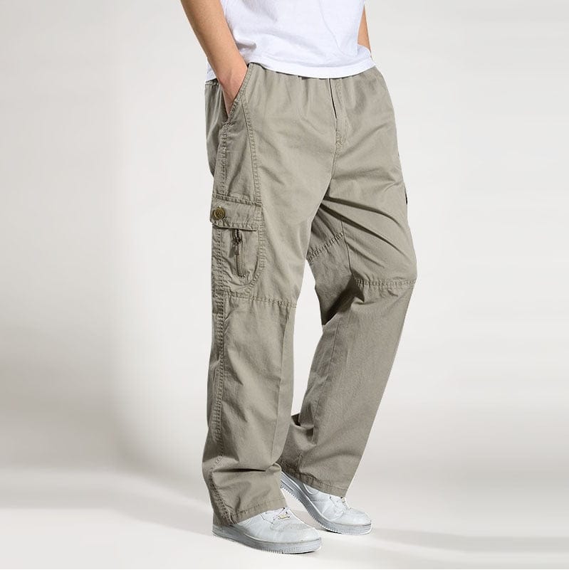 Men's Cotton Loose Multi-Pocket Cargo Pants Joggers