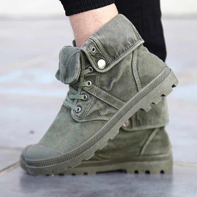 Men's High-Top Denim Canvas Casual Outdoor Rubber Shoes