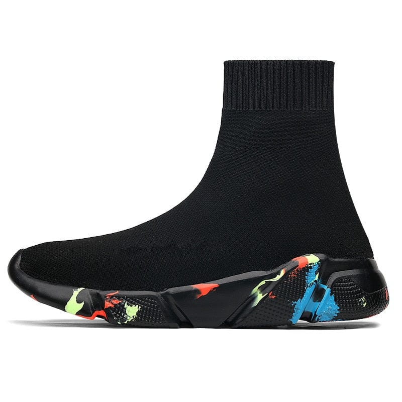 FEOZYZ High Top Running Shoes For Men Thermal Shoes Men Fur Lining Sport Shoes Chunky Shark Sneakers