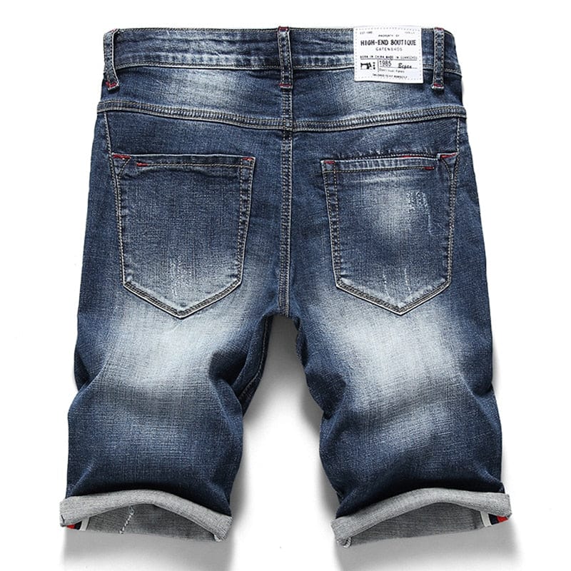 Men's Stretch Slim-Fit Elastic Denim Shorts