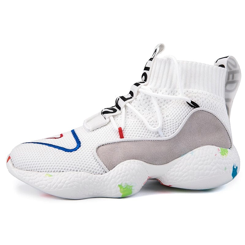 Men's Breathable Lace-Up Colorful Sock Casual Sneakers