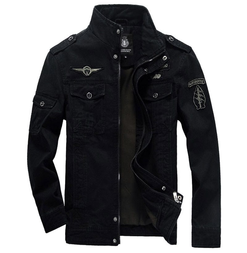 Men's Plus-Size Cotton Military Bomber Jacket