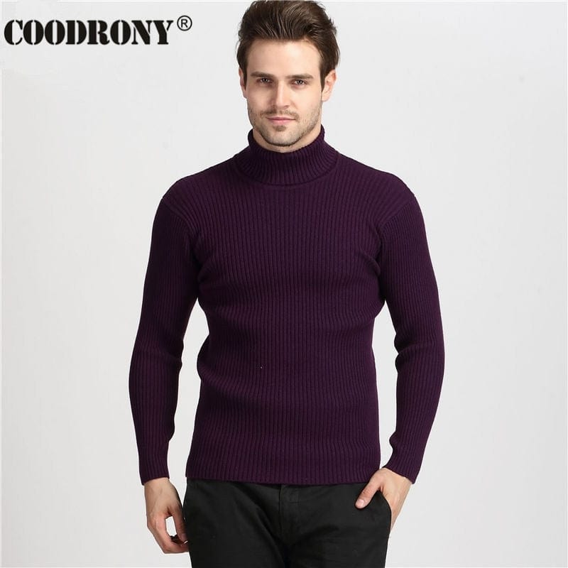 Men's Winter Thick Cashmere Turtleneck Knit Sweater