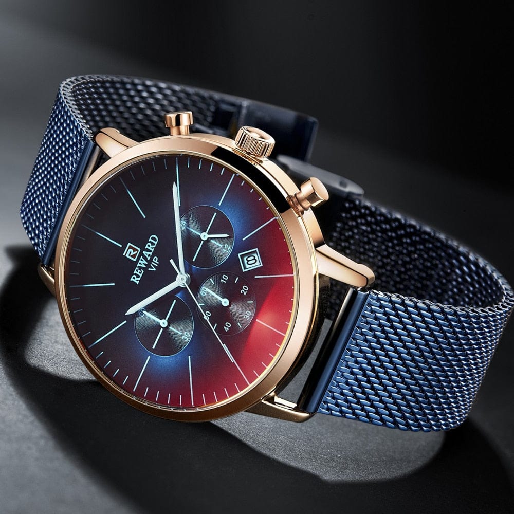 Men's Stainless Steel Chronograph Business Watch