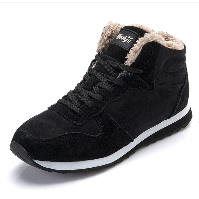 Men's Winter Faux Suede Snow Ankle Boots, Shearling-Lined, Plus Size