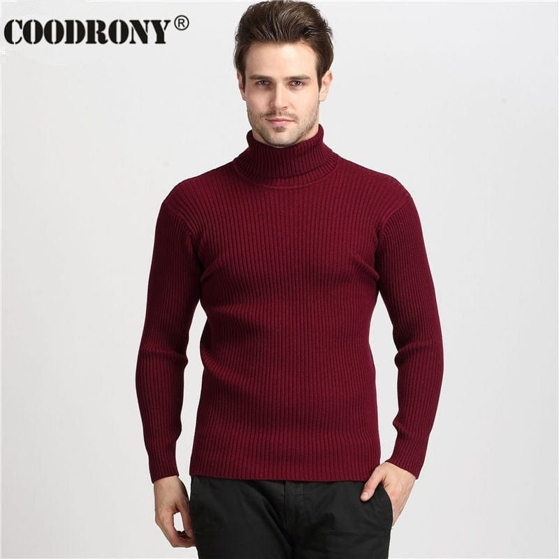 Men's Winter Thick Cashmere Turtleneck Knit Sweater