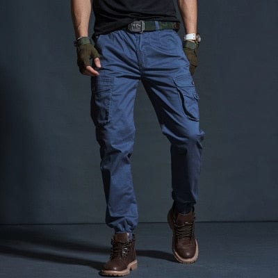 Men's Khaki Camouflage Multi-Pocket Military Cargo Joggers
