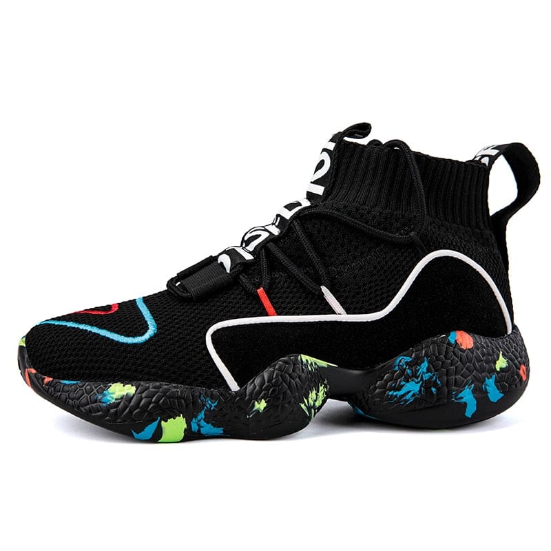 Men's Breathable Lace-Up Colorful Sock Casual Sneakers