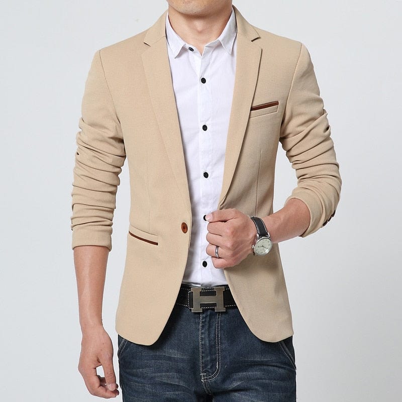 Men's Single-Button Smart-Casual Blazer