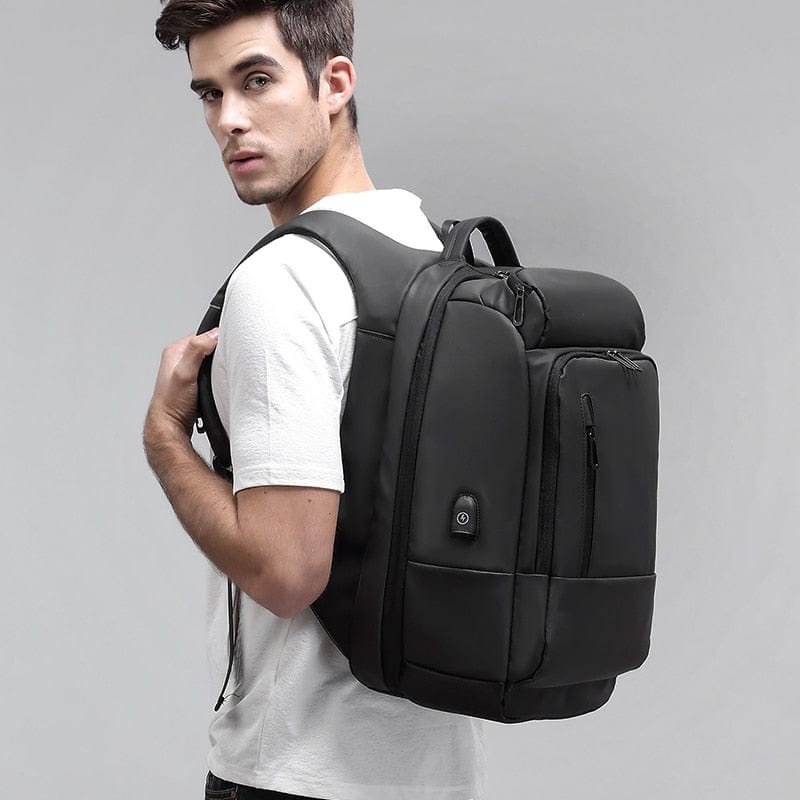 Men's 17 Inch Waterproof Laptop Backpack with USB Charging