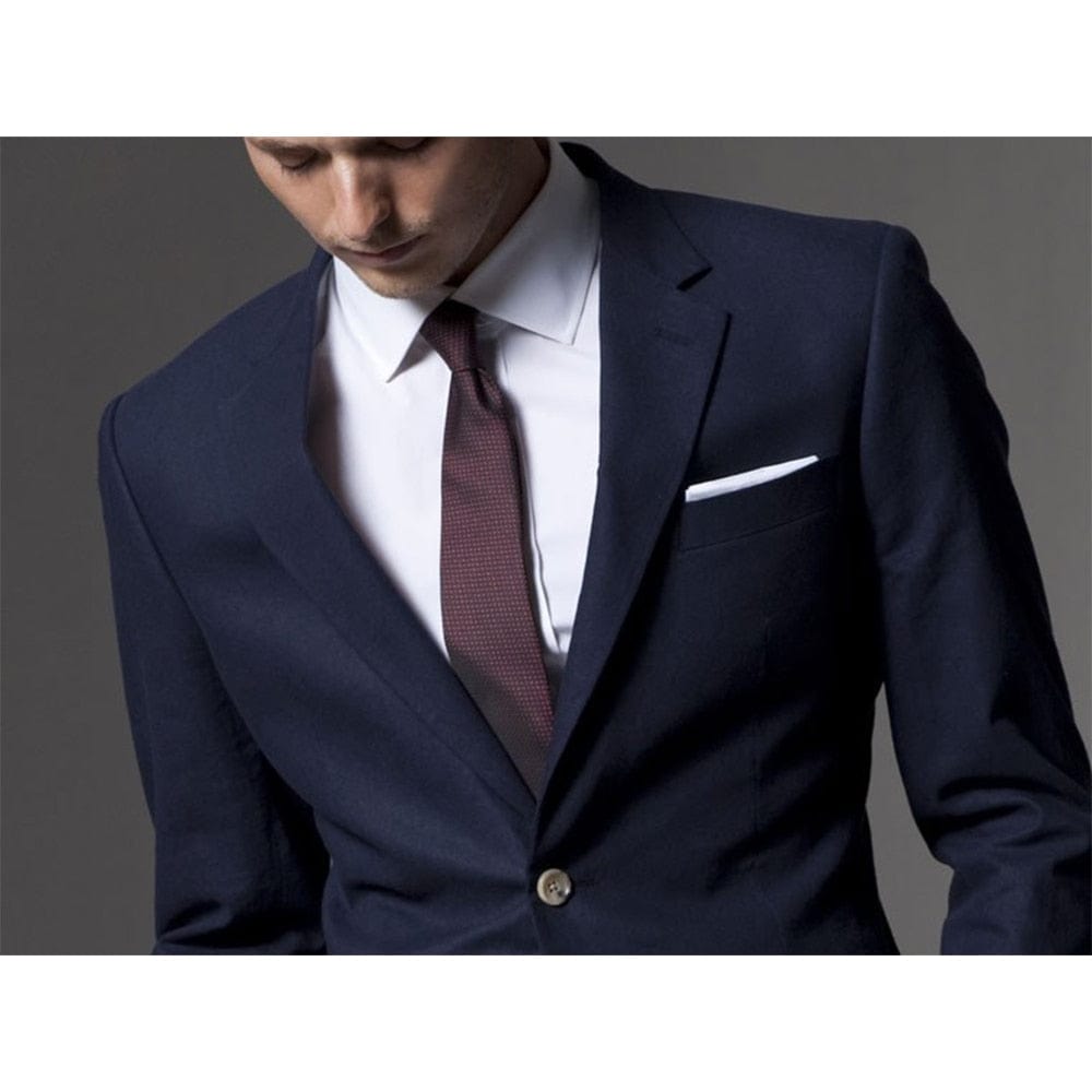 Men's Custom Light Navy Blue Wedding Tuxedo Suit with Pants