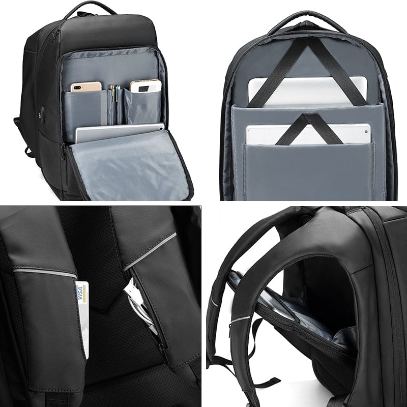 Men's 17 Inch Waterproof Laptop Backpack with USB Charging