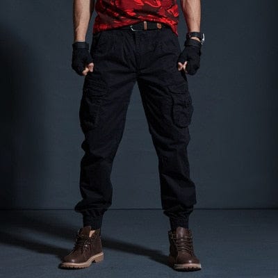 Men's Khaki Camouflage Multi-Pocket Military Cargo Joggers