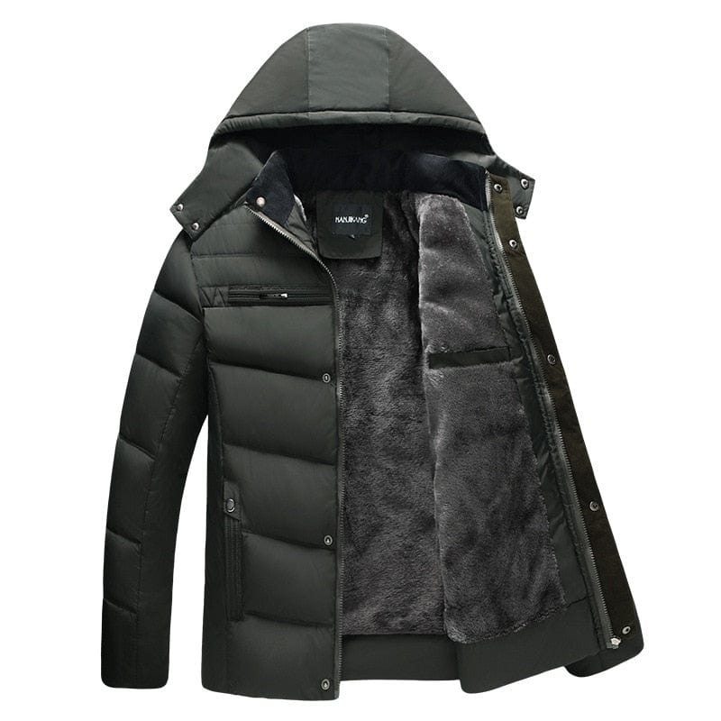 Men's Thick Hooded Waterproof Winter Parka Overcoat