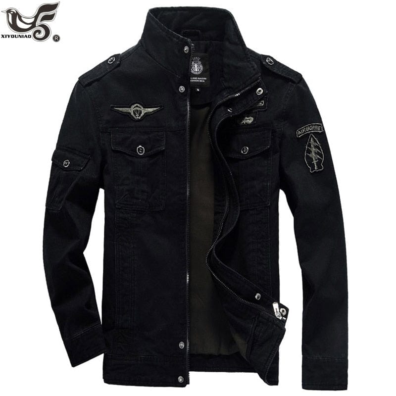 Men's Plus-Size Cotton Military Bomber Jacket