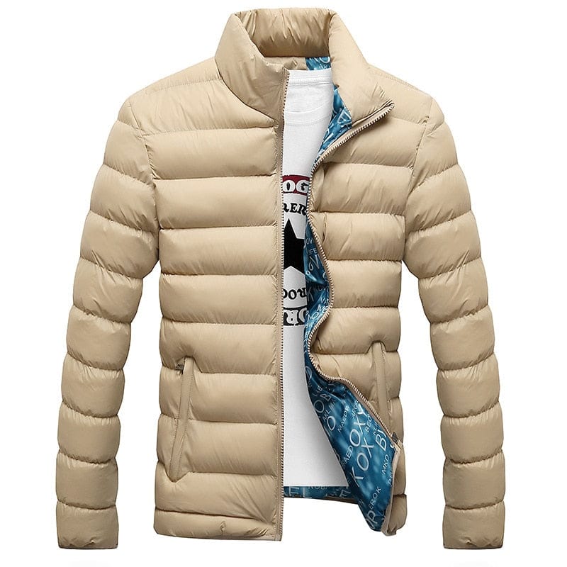 Men's Winter Stand-Collar Solid Thick Parka Jacket, Sizes M-6XL