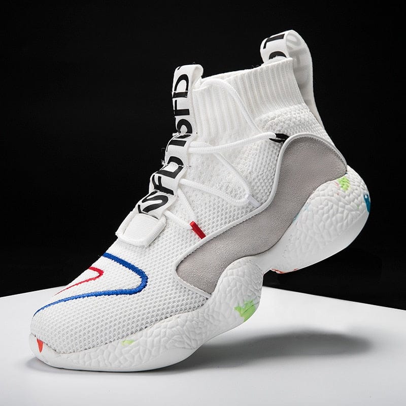 Men's Breathable Lace-Up Colorful Sock Casual Sneakers