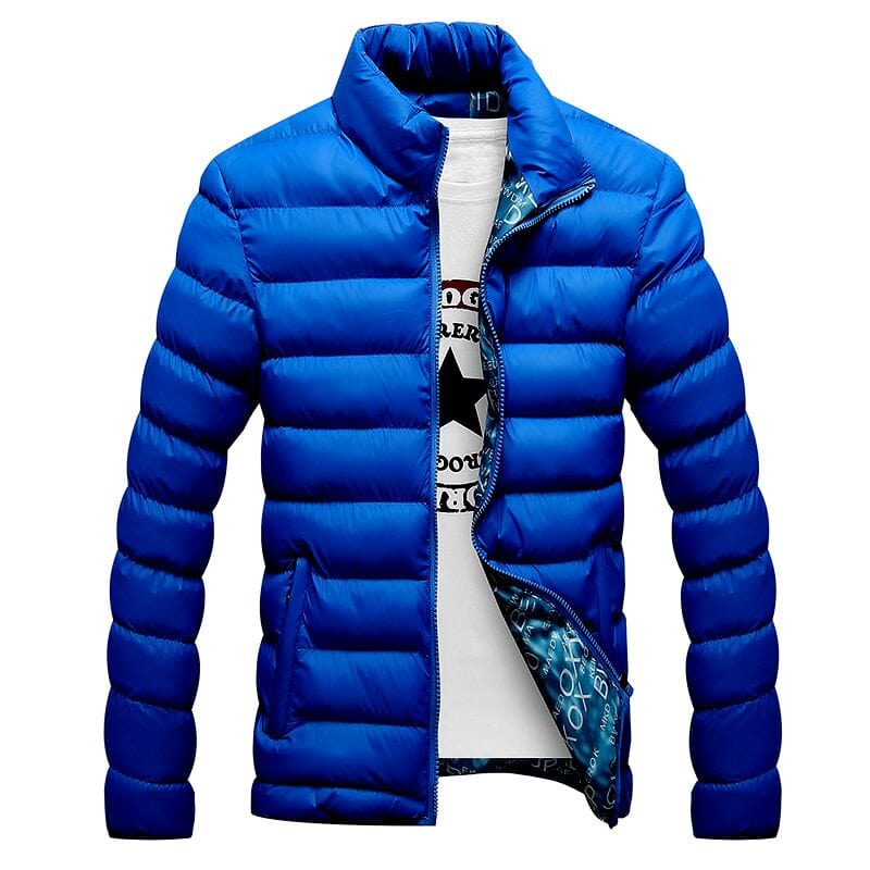 Men's Winter Stand-Collar Solid Thick Parka Jacket, Sizes M-6XL