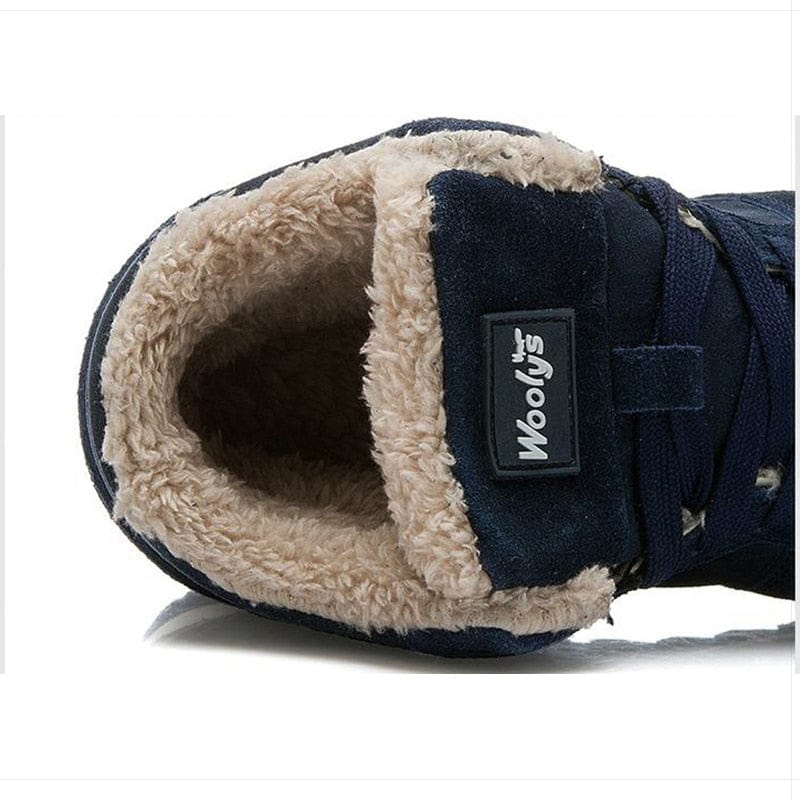 Men's Winter Faux Suede Snow Ankle Boots, Shearling-Lined, Plus Size