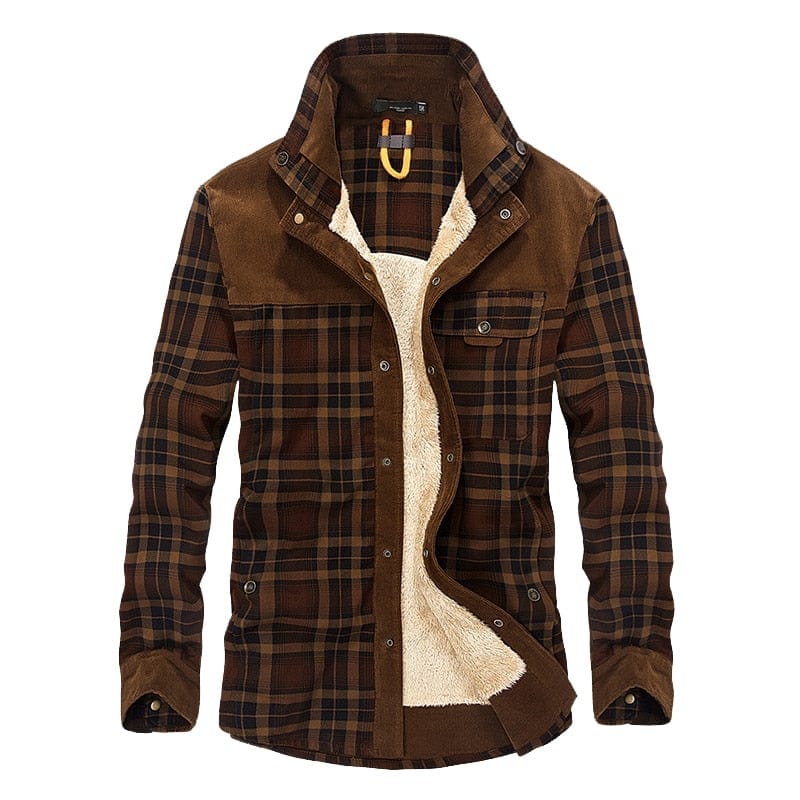 Men's Thick Fleece Army Slim Fit Winter Jacket
