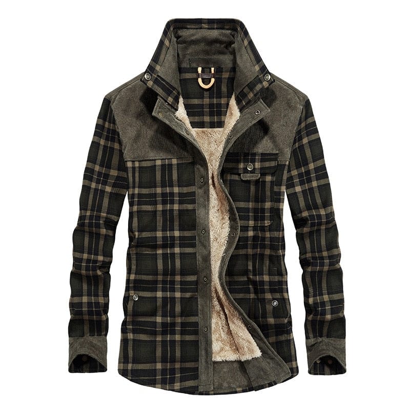 Men's Thick Fleece Army Slim Fit Winter Jacket