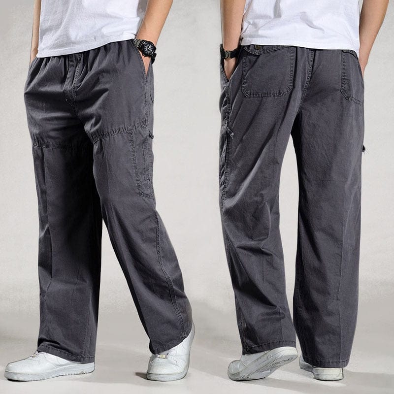 Men's Cotton Loose Multi-Pocket Cargo Pants Joggers