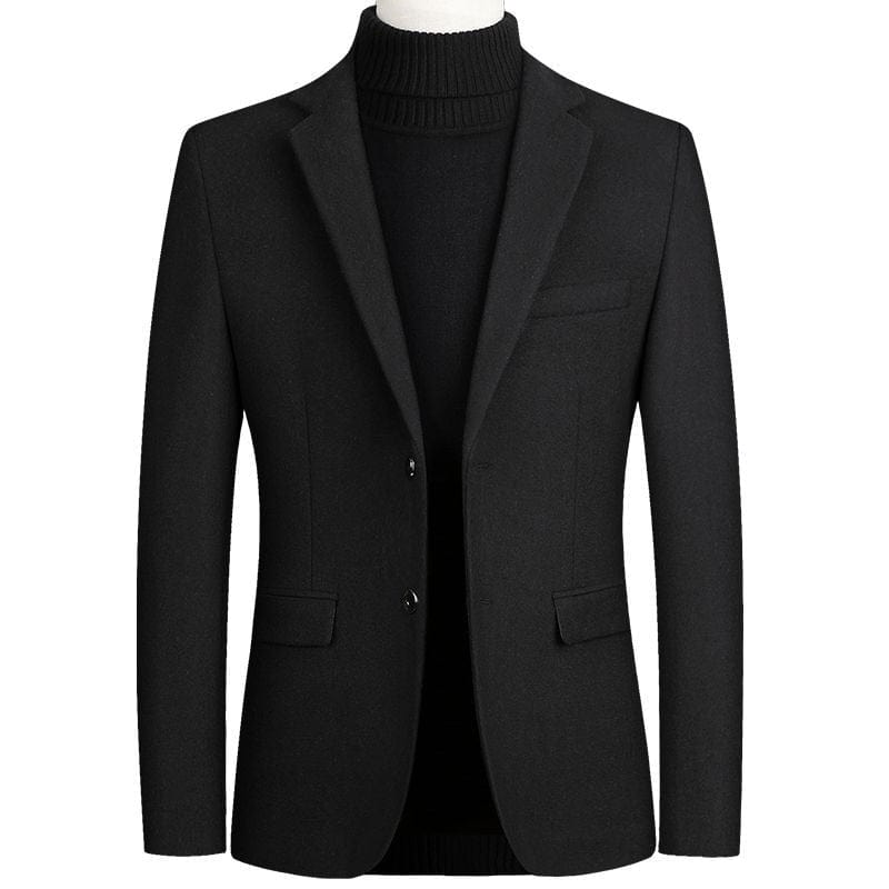 Men's Wool Classic Slim Business Suit Blazer Jacket