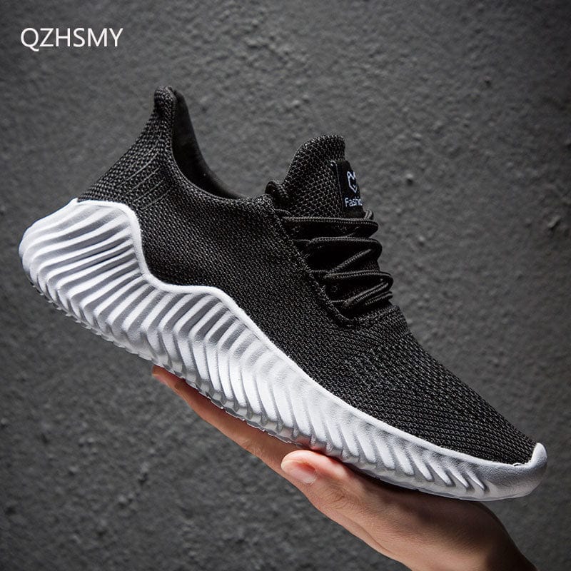 Men's Breathable White Lightweight Walking Sneakers