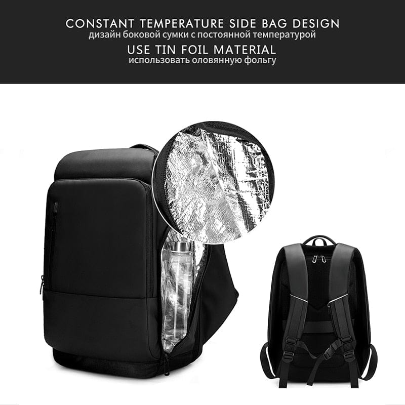 Men's 17 Inch Waterproof Laptop Backpack with USB Charging
