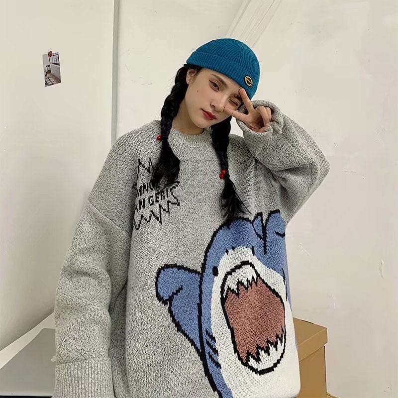 Men's Oversized Patchwork Turtleneck Sweater 2026, Grey Korean Style High Neck