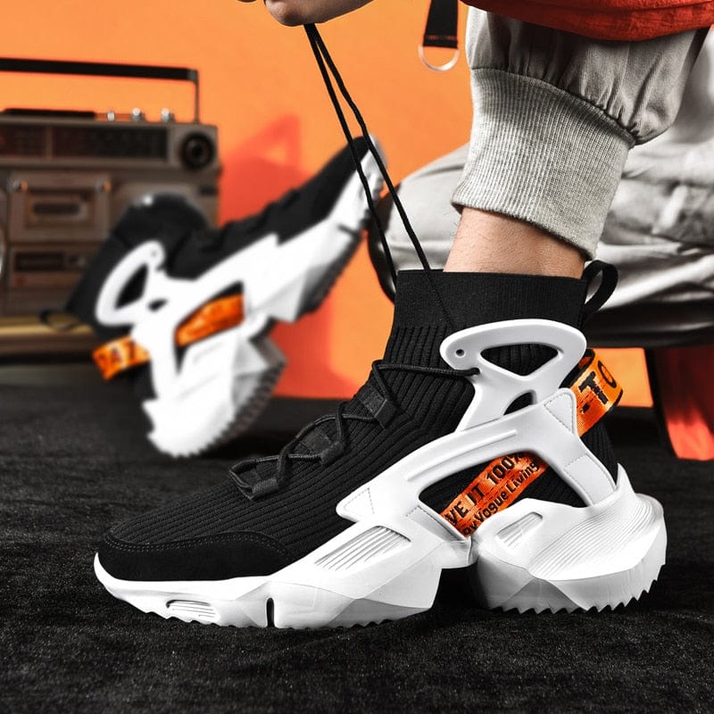 Men's High Top Breathable Knit Sock Running Sneakers