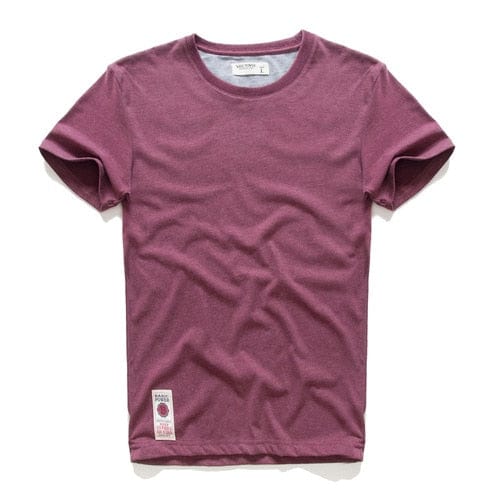 Men's Cotton Solid Color O-Neck Casual Classic Basic T-Shirt