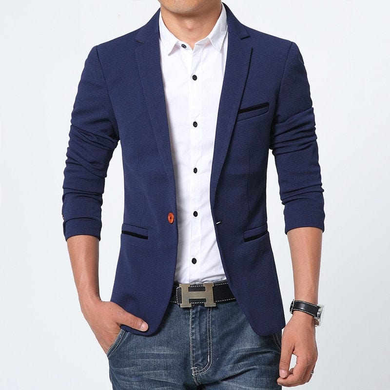 Men's Single-Button Smart-Casual Blazer
