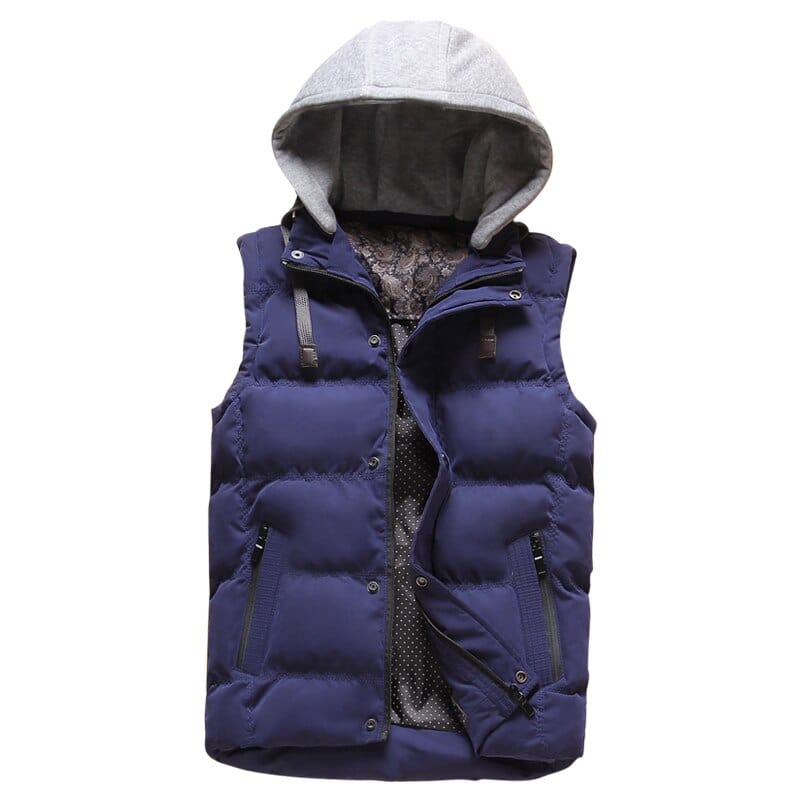 Men's Autumn Winter Drop-Shoulder Sleeveless Puffer Vest
