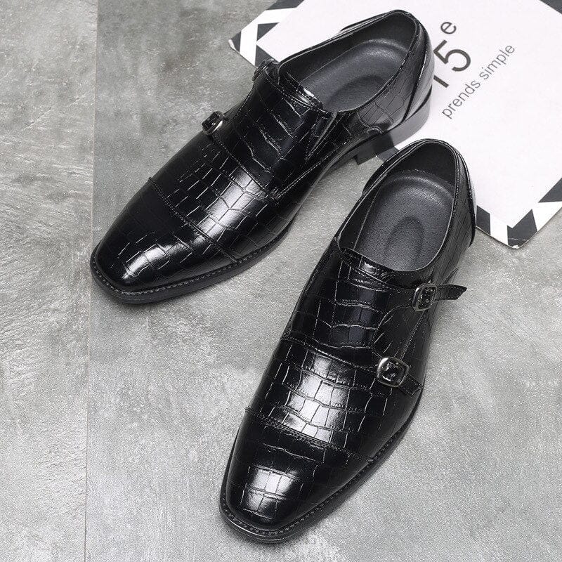 Men's Brogue Lace-Up Rubber Leather Wedding Flats
