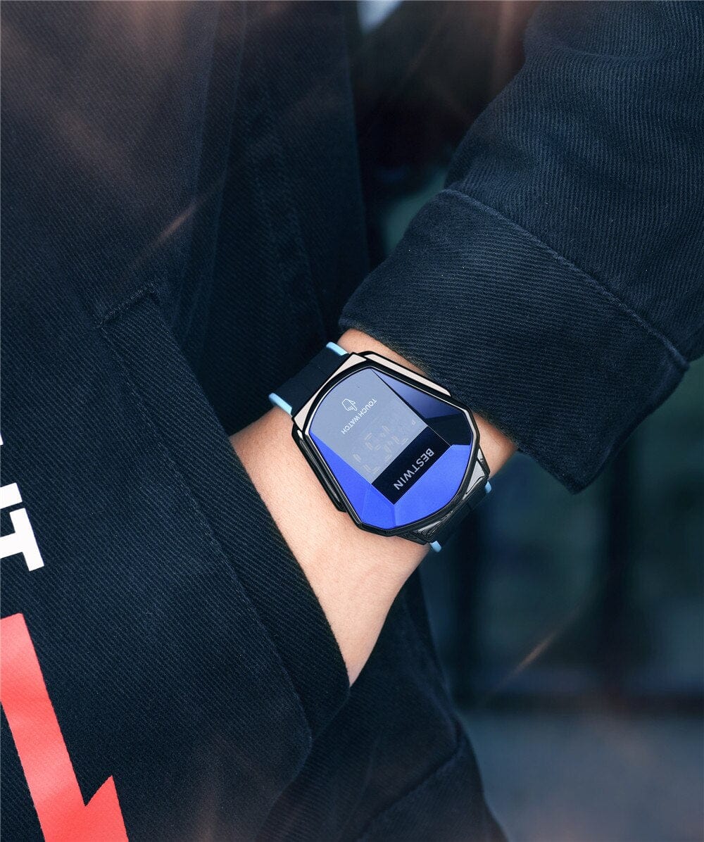 Men's Sport Digital Touch-Screen LED Steel Wristwatch