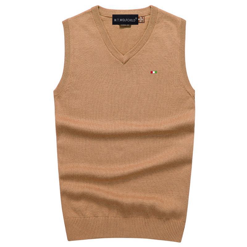 Men's Cotton Casual Sleeveless Knitted Vest Pullover