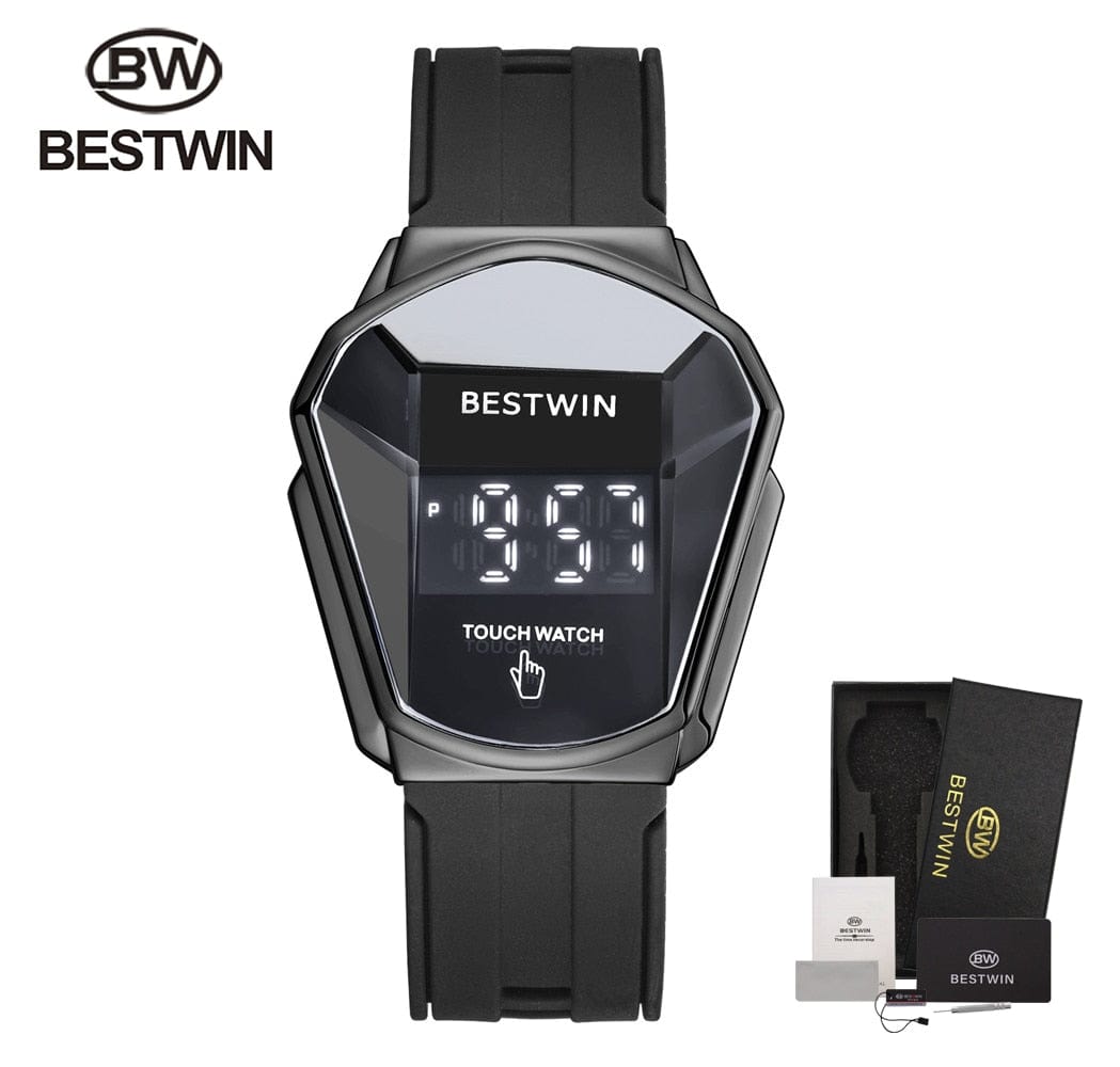 Men's Sport Digital Touch-Screen LED Steel Wristwatch
