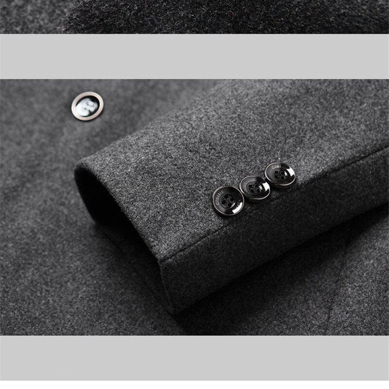 Men's Wool Classic Slim Business Suit Blazer Jacket