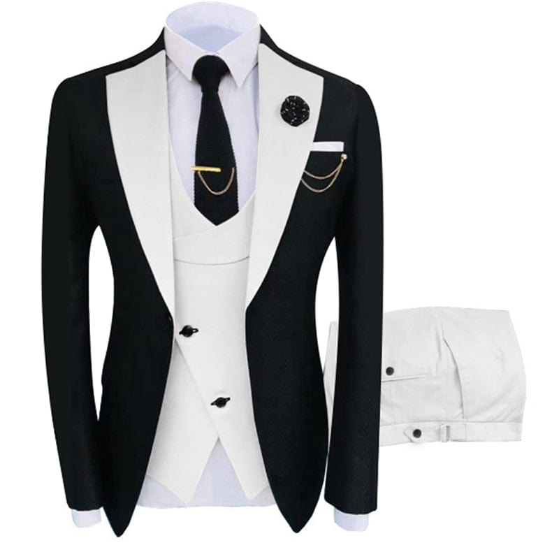 Men's Regular Fit Three-Piece Tuxedo Suit Set