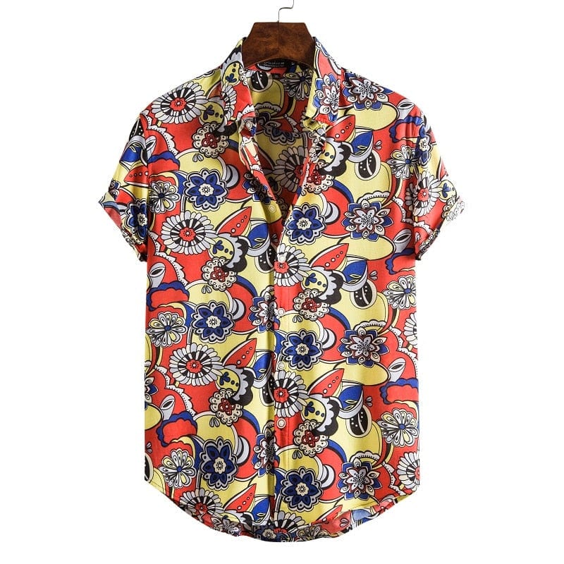 Men's Short Sleeve Hawaiian Social Shirt Classic Elegant Style