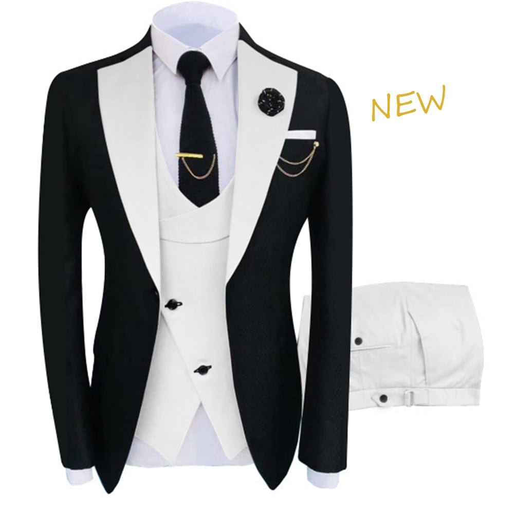 Men's Regular Fit Three-Piece Tuxedo Suit Set