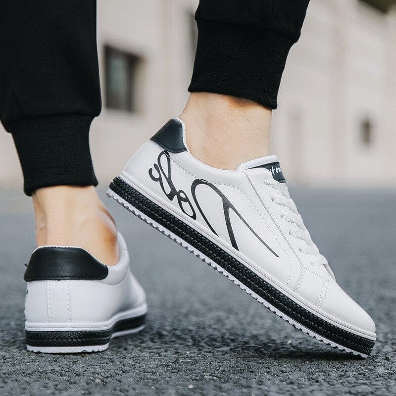 Men's Breathable White Board Sneakers Casual Student Flats