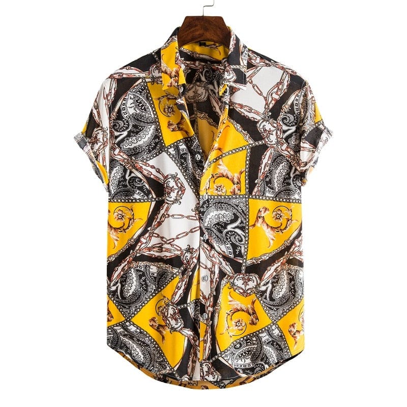 Men's Short Sleeve Hawaiian Social Shirt Classic Elegant Style